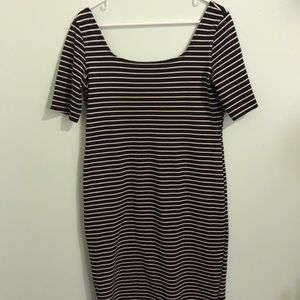 Popular Basics Stripped Off shoulder dress